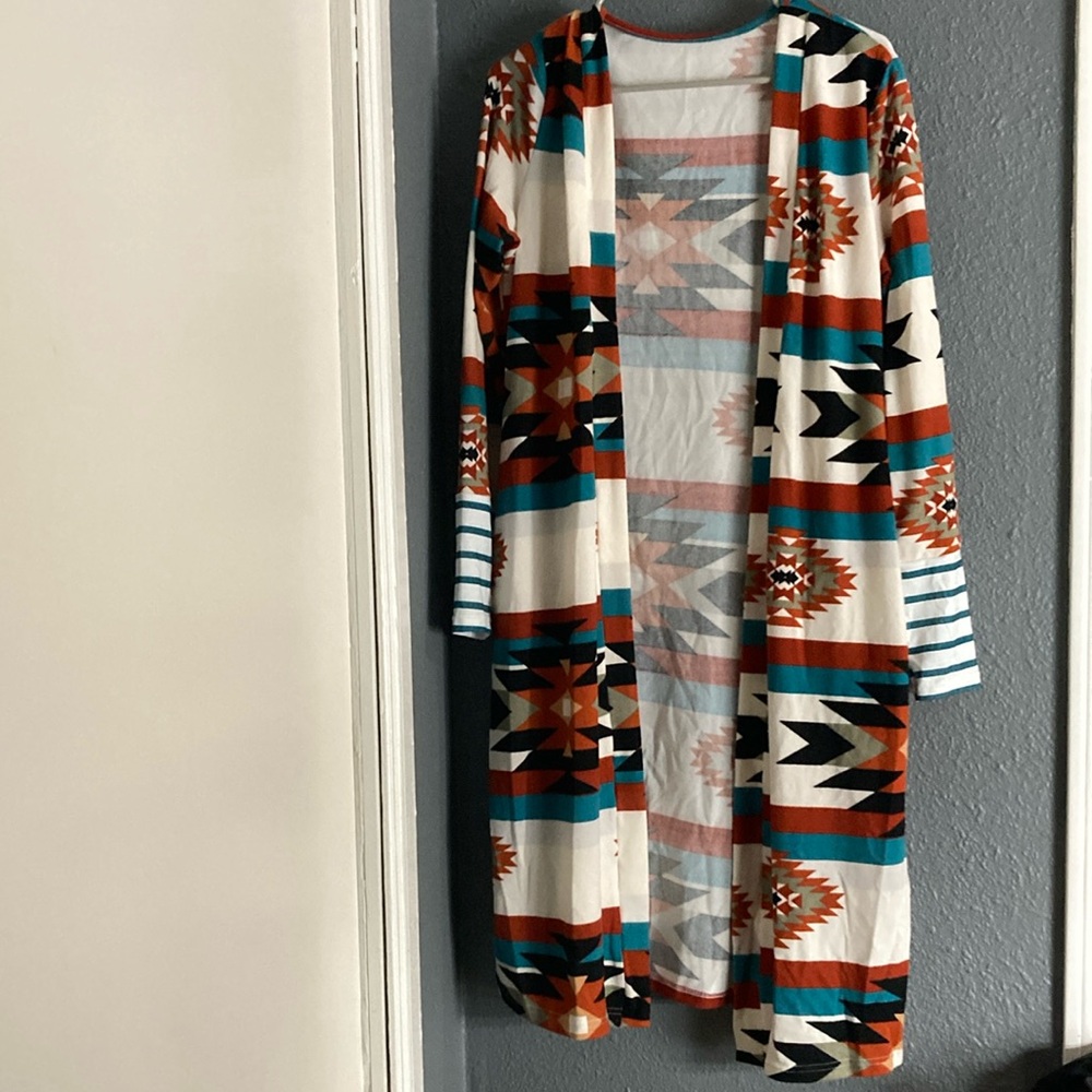 Western print sweater with Aztec design
